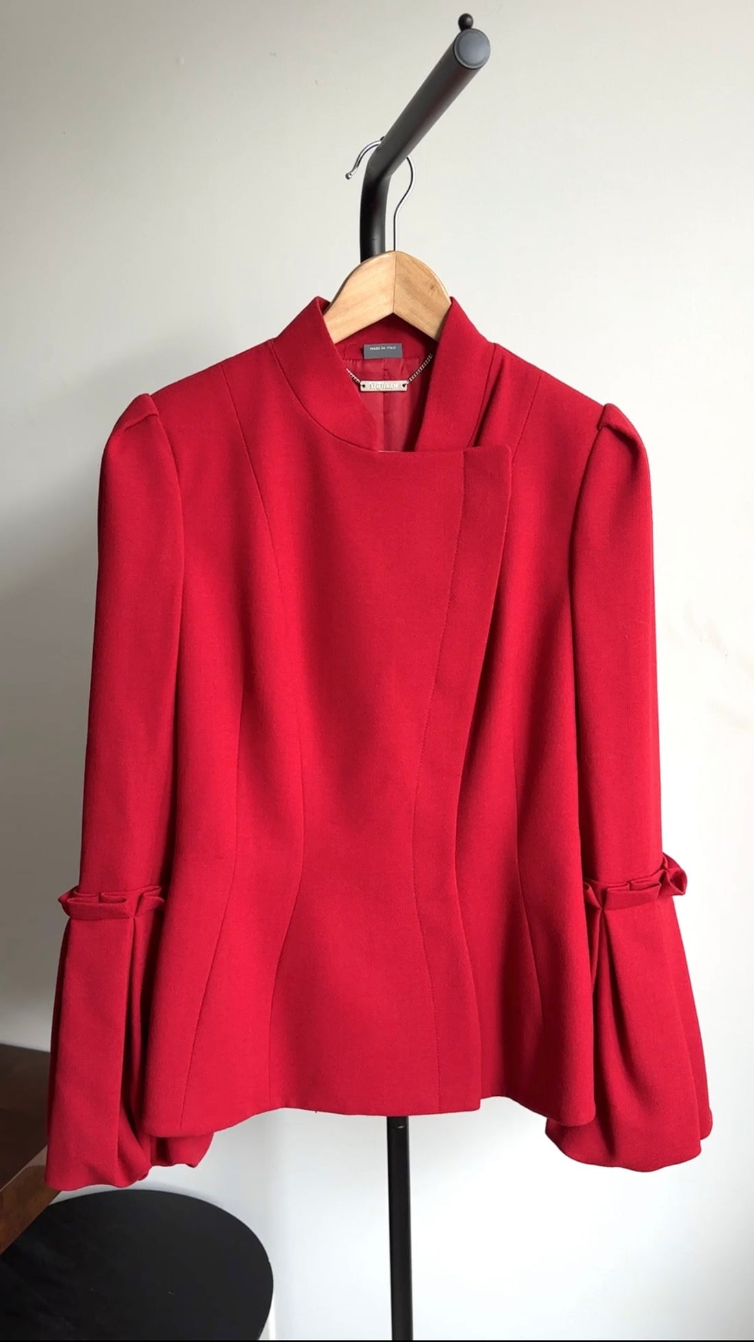 Alexander McQueen Red Wool Bell Sleeve Jacket - IT44 / 8