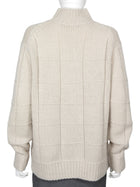Iris Von Arnim Oatmeal Grid Knit Cashmere Silk Blend Turtle Neck - XS / S