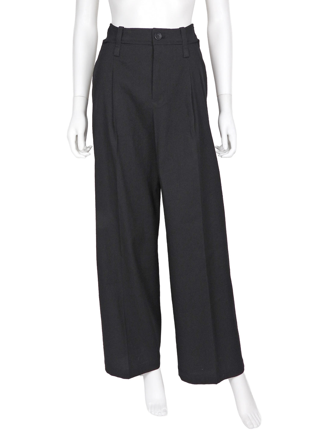 Issey Miyake Black Wool Blend Structured High Straight Trouser Pants - 3 / L