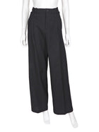 Issey Miyake Black Wool Blend Structured High Straight Trouser Pants - 3 / L
