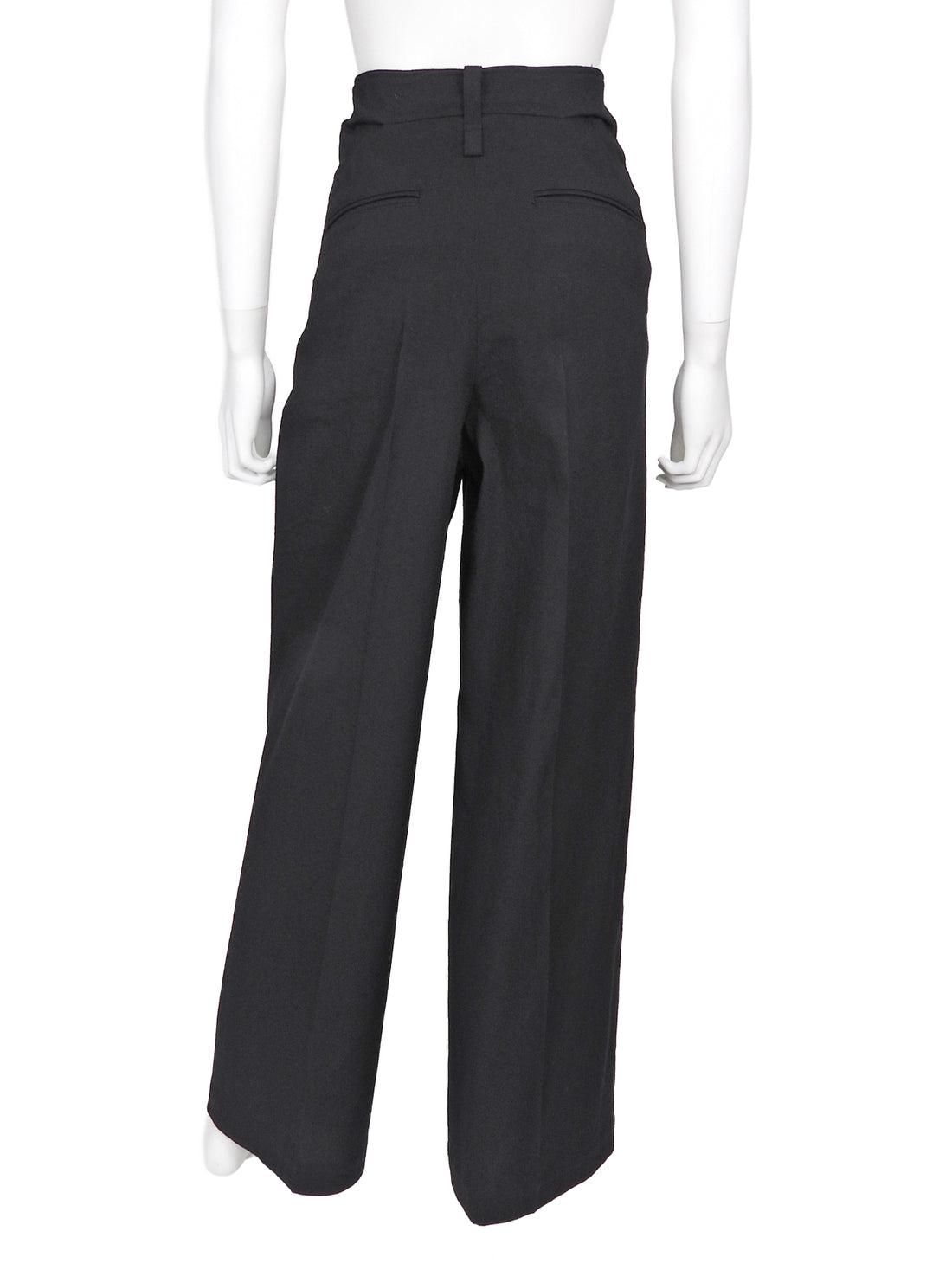 Issey Miyake Black Wool Blend Structured High Straight Trouser Pants - 3 / L