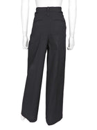 Issey Miyake Black Wool Blend Structured High Straight Trouser Pants - 3 / L