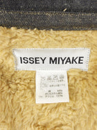 Issey Miyake Gold Metallic Denim Shearling Jacket