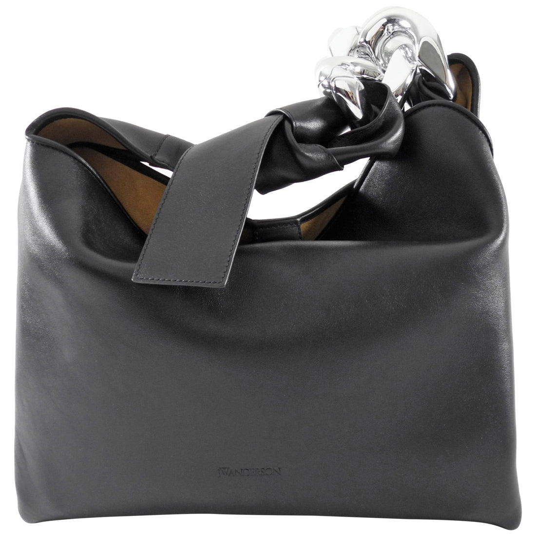 JW Anderson Black Leather Chain Hobo Bag