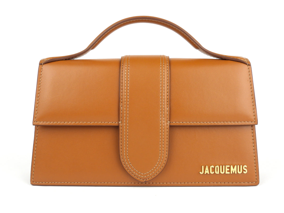 Jacquemus Brown Leather Le Raphia Le Grand Bambino Two Way Bag