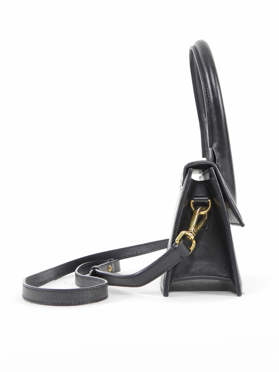 Jacquemus Black Leather Chiquito Top Handle Shoulder Bag Small