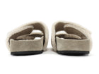 James Perse Beige Shearling Suede Molded Footbed Slide Shoes - 7