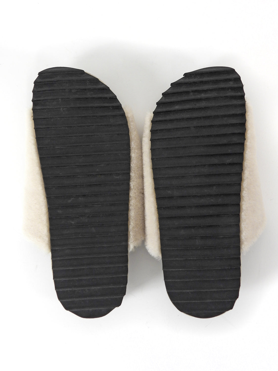 James Perse Beige Shearling Suede Molded Footbed Slide Shoes - 7
