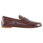 Jamie Haller Cognac Brown Aged Glossed Leather Penny Loafers - 37