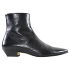 Jamie Haller Black Aged Glossed Leather Pointed Toe Ankle Boots - 37