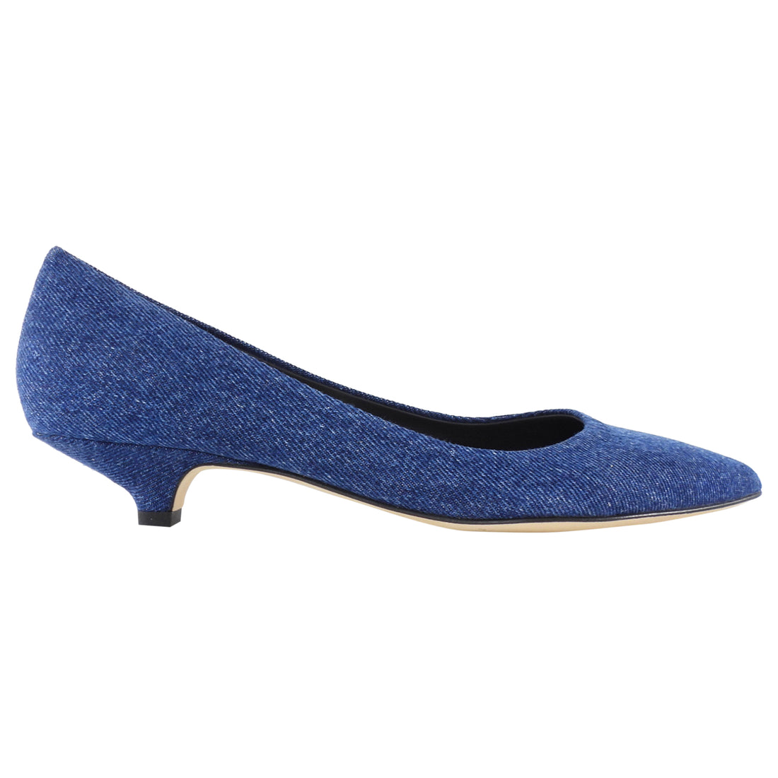 Jamie Haller Blue Denim Kitten Heel Pointed Pumps - 36