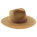 Janessa Leone Brown Straw Fedora Brim Sun Hat