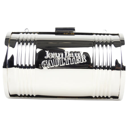 Jean Paul Gaultier Chrome Tin Can Minaudiere Clutch with Chain