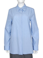 Jil Sander Light Blue Monday Pinstripe Cotton Oversized Shirt - 34