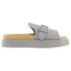 Jil Sander Grey Leather Buckled Stacked Platform Slide Sandals - 39