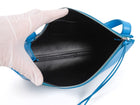 Jil Sander Turquoise Blue Aged Leather Empire Crossbody Small Zip Bag
