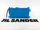 Jil Sander Turquoise Blue Aged Leather Empire Crossbody Small Zip Bag