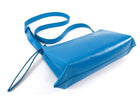 Jil Sander Turquoise Blue Aged Leather Empire Crossbody Small Zip Bag