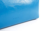 Jil Sander Turquoise Blue Aged Leather Empire Crossbody Small Zip Bag
