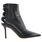Jimmy Choo Black Leather Open Back Square Toe High Heel Boots - 34.5
