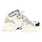 Kenzo Paris Off White, Pale Grey and Black Leather and Mesh Inka Low Top Sneakers - 37 FR | 36 IT | 5.5 US
