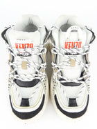 Kenzo Paris Off White, Pale Grey and Black Leather and Mesh Inka Low Top Sneakers - 37 FR | 36 IT | 5.5 US