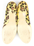 Kenzo Yellow and Brown Grapevine Print Kitten Heels - 40