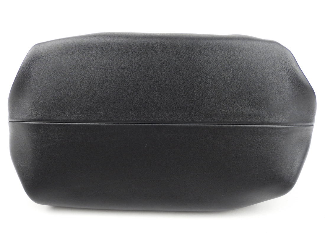 Khaite Black Leather Augusta Crossbody Shoulder Bag