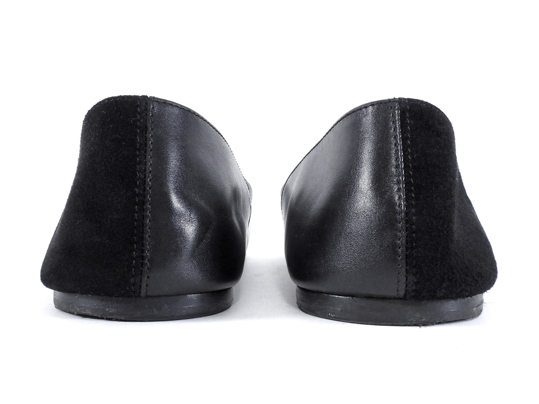 Khaite Jane Leather and Suede Ballet Flats - 37