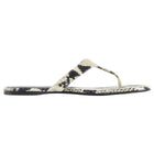 Khaite Archer Beige and  Black Snakeskin Print Flat Thong Sandals - 37