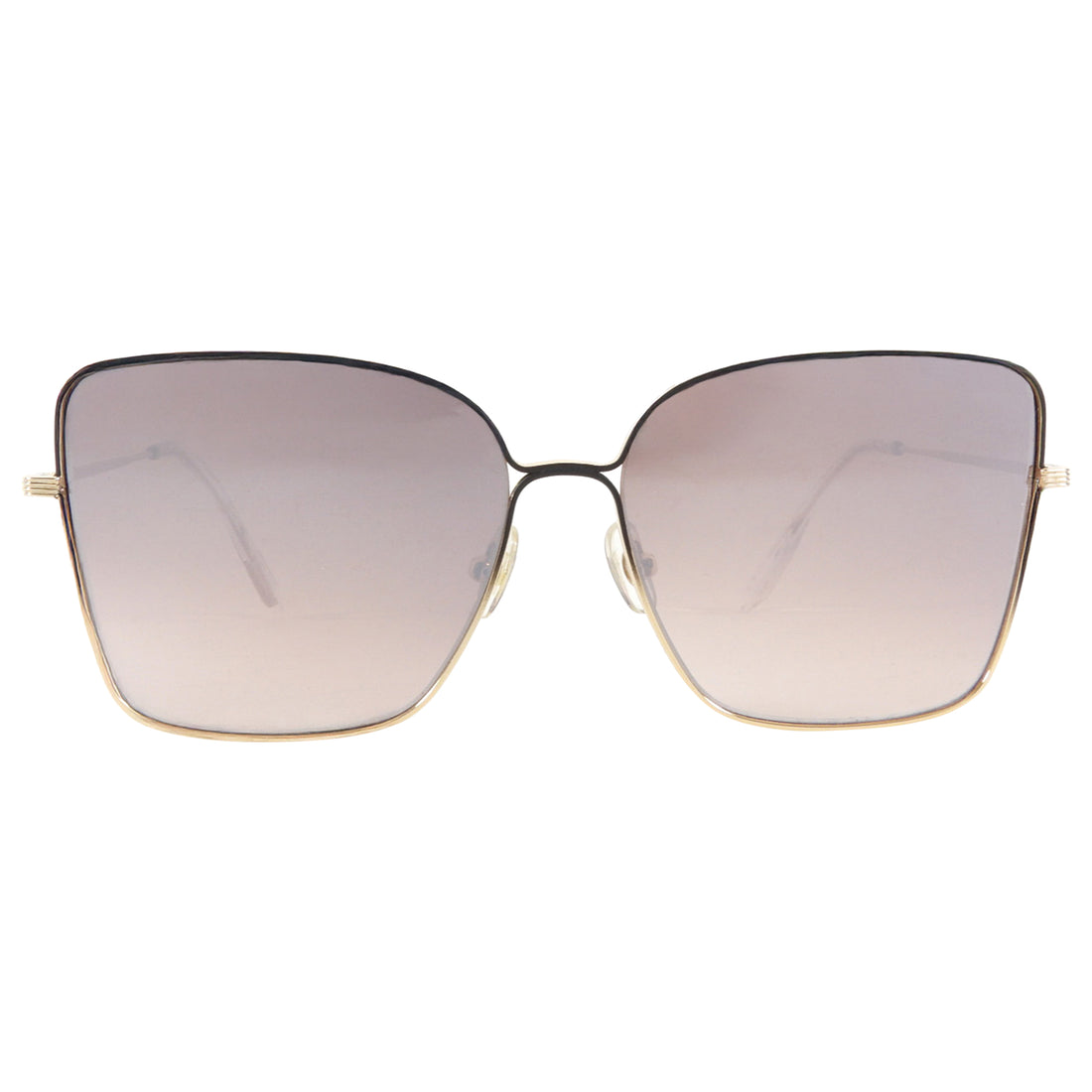 Krewe Dolly Gold Square Mirror Oversized Sunglasses
