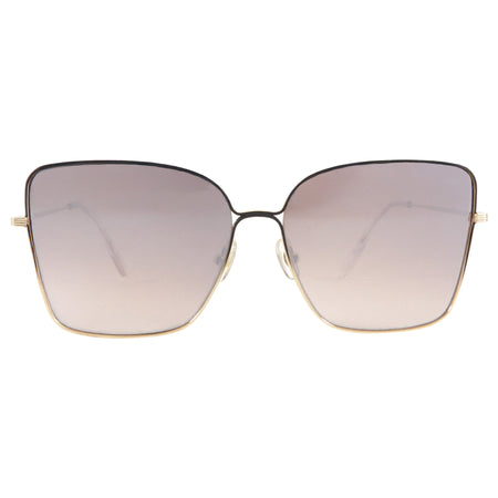 Krewe Dolly Gold Square Mirror Oversized Sunglasses