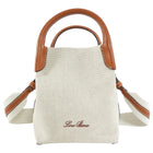 Loro Piana Micro Bale Canvas Toile and Leather Two Way Tote Bag