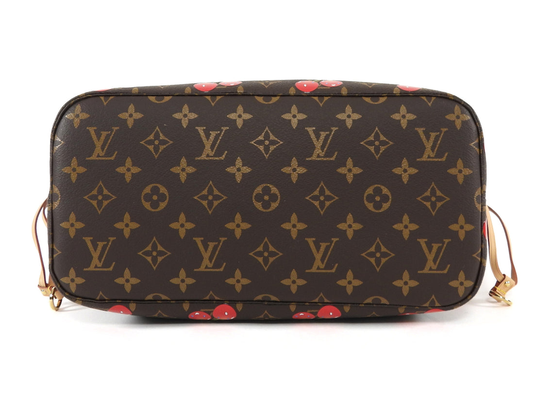 Louis Vuitton Brown Red x Takashi Murakami Cerises Monogram Neverfull MM Tote MM
