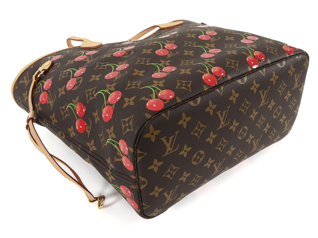Louis Vuitton Brown Red x Takashi Murakami Cerises Monogram Neverfull MM Tote MM