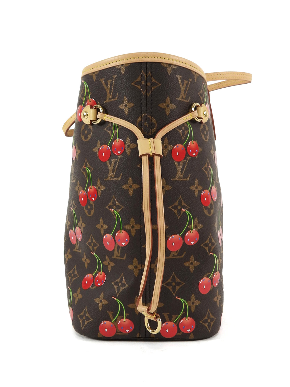 Louis Vuitton Brown Red x Takashi Murakami Cerises Monogram Neverfull MM Tote MM