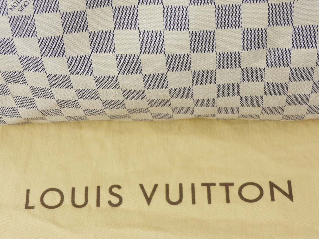 Louis Vuitton Grey White Damier Azur Coated Canvas Speedy 30 Boston Bag