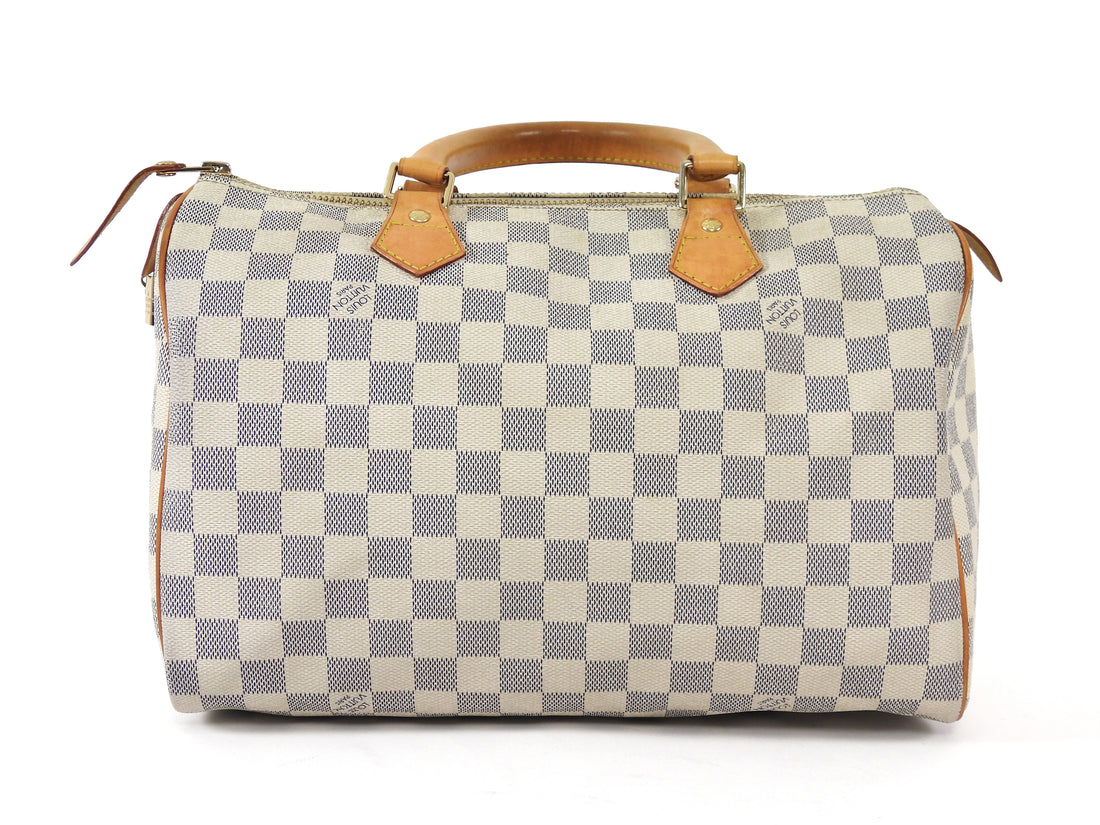 Louis Vuitton Grey White Damier Azur Coated Canvas Speedy 30 Boston Bag