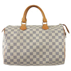 Louis Vuitton Grey White Damier Azur Coated Canvas Speedy 30 Boston Bag