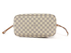 Louis Vuitton White Grey Damier Azur Coated Canvas Neverfull with Hot Stamp MM