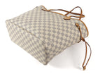 Louis Vuitton White Grey Damier Azur Coated Canvas Neverfull with Hot Stamp MM