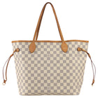 Louis Vuitton White Grey Damier Azur Coated Canvas Neverfull with Hot Stamp MM
