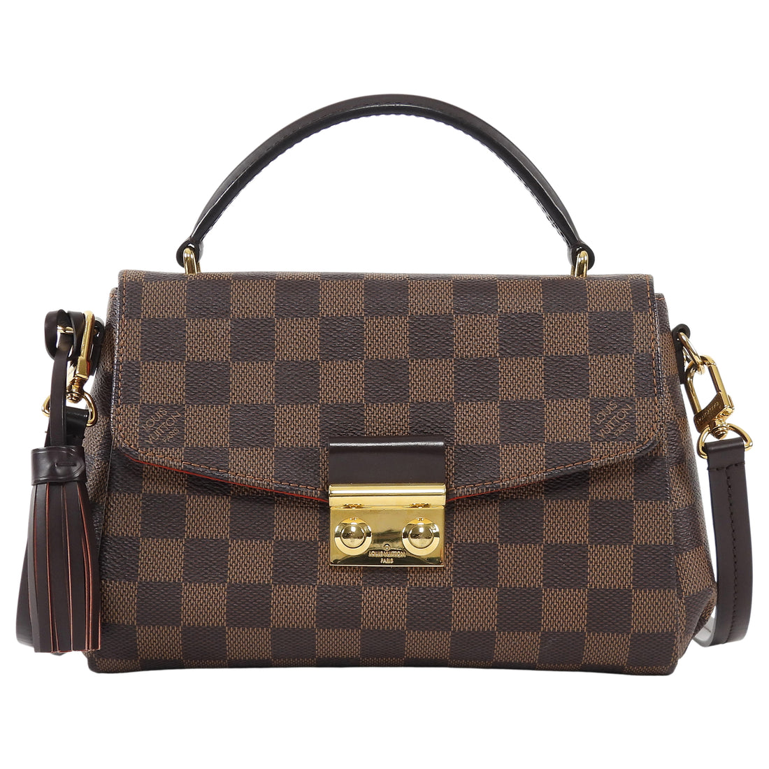 Louis Vuitton Brown Damier Ebene Coated Canvas Croisette Shoulder Bag
