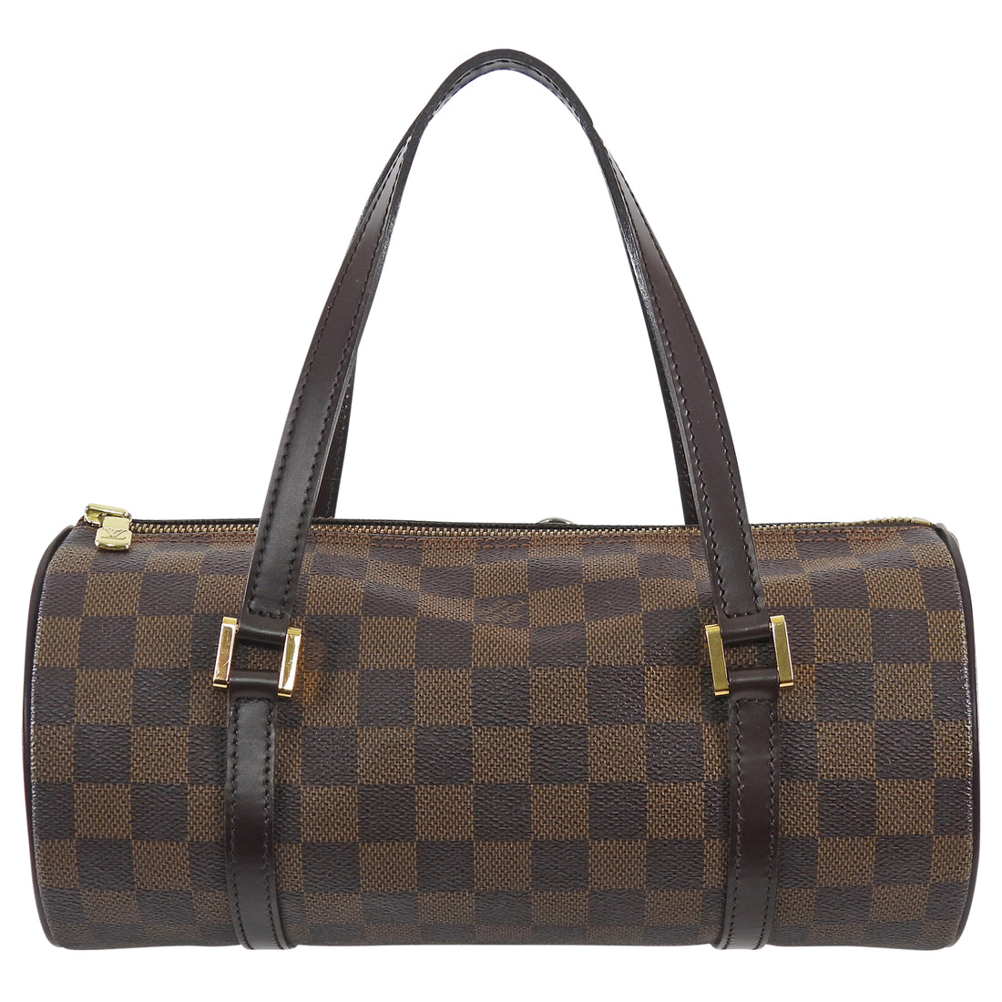 Louis Vuitton Brown Vintage 2005 Damier Ebene Papillon 26 Barrel Bag