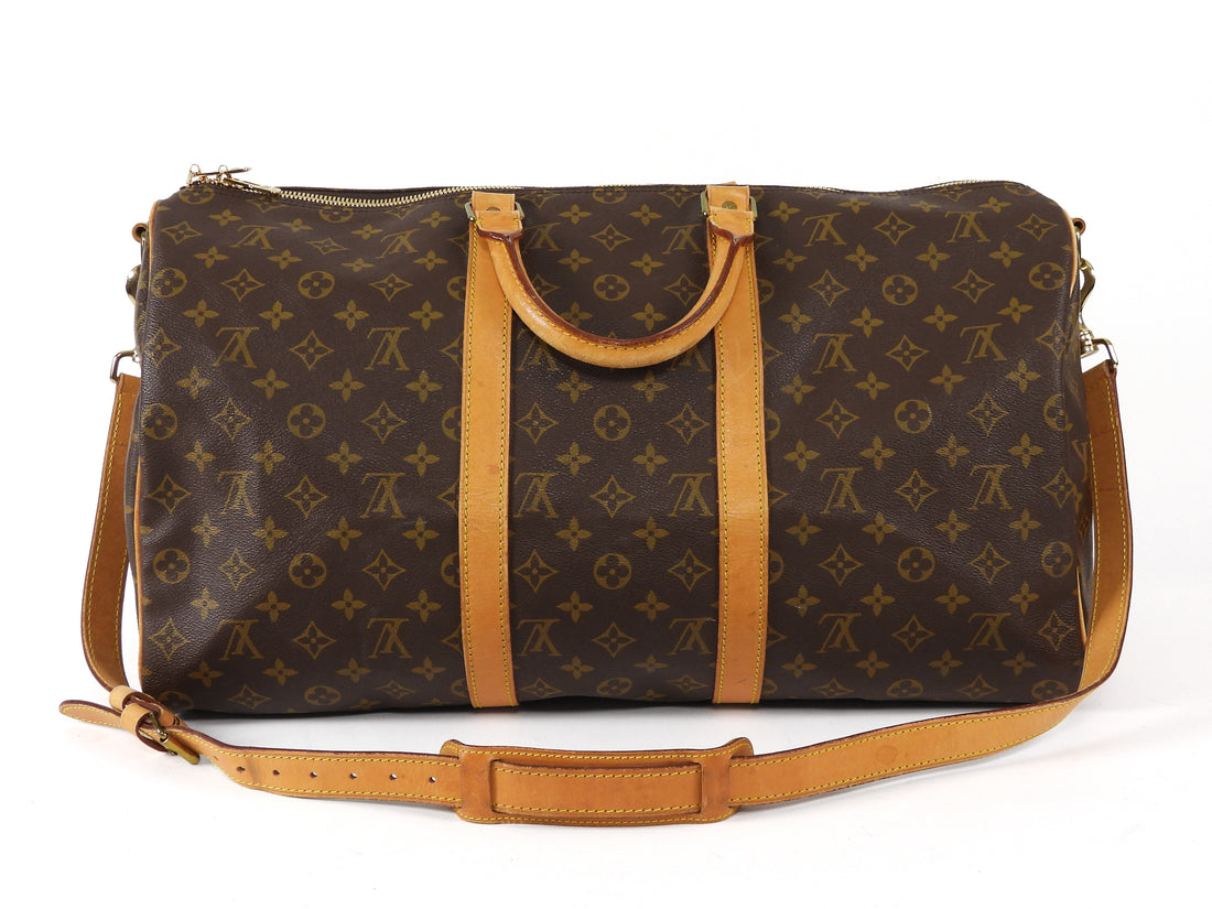 Louis Vuitton Brown Vintage 1985 Monogram Coated Canvas Keepall Bandouliere - 50cm