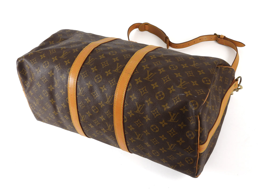 Louis Vuitton Brown Vintage 1985 Monogram Coated Canvas Keepall Bandouliere - 50cm
