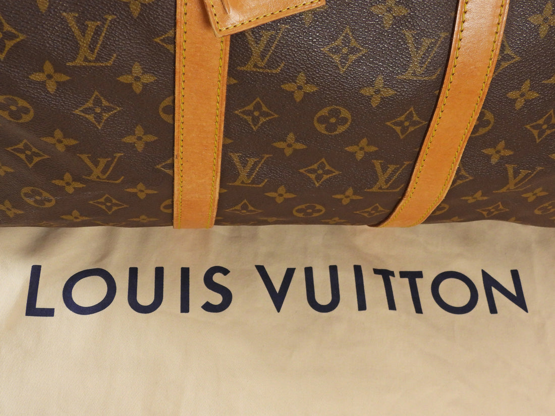 Louis Vuitton Brown Vintage 1985 Monogram Coated Canvas Keepall Bandouliere - 50cm