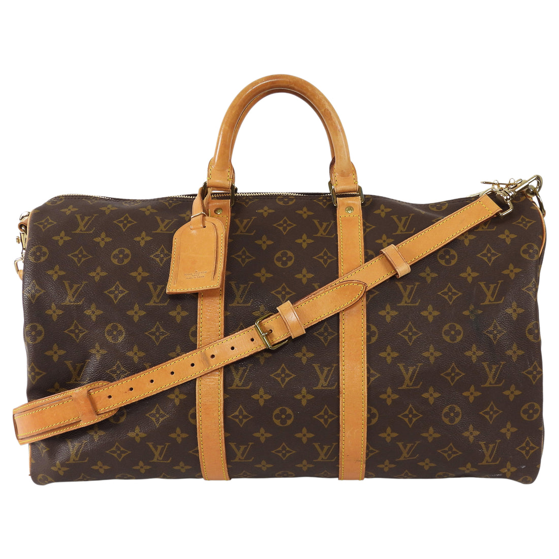 Louis Vuitton Brown Vintage 1985 Monogram Coated Canvas Keepall Bandouliere - 50cm