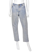 Louis Vuitton Light Blue Denim Vachetta Patch Staple Hardware Tapered Jeans - 32