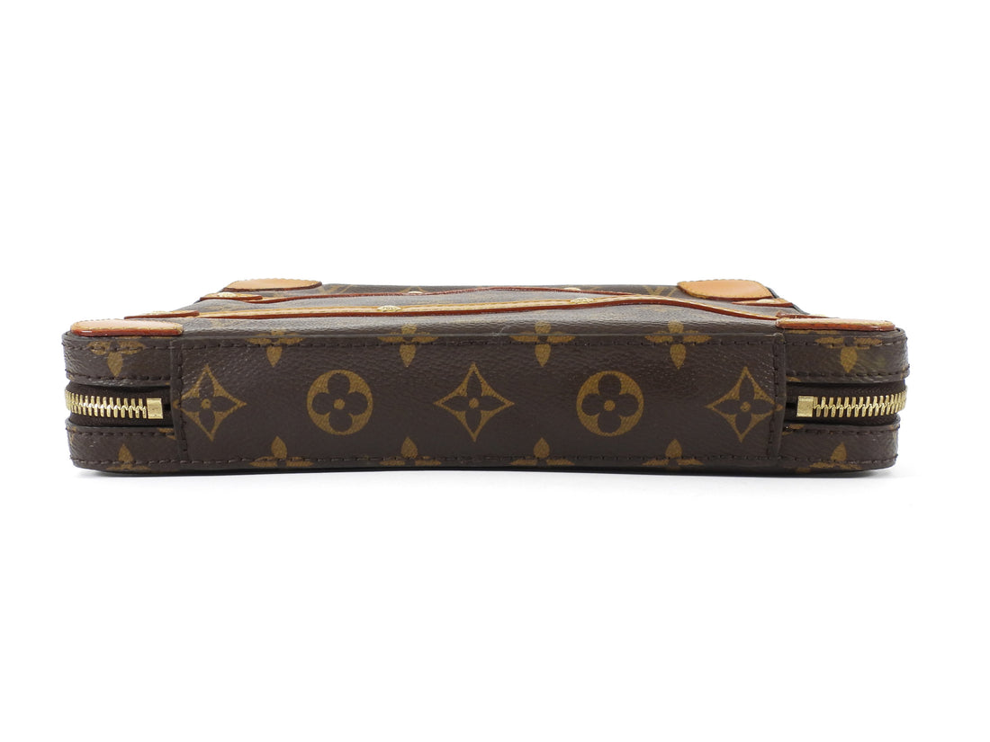 Louis Vuitton Brown Men's 2019 LV Monogram Coated Canvas Soft Trunk Messenger Bag